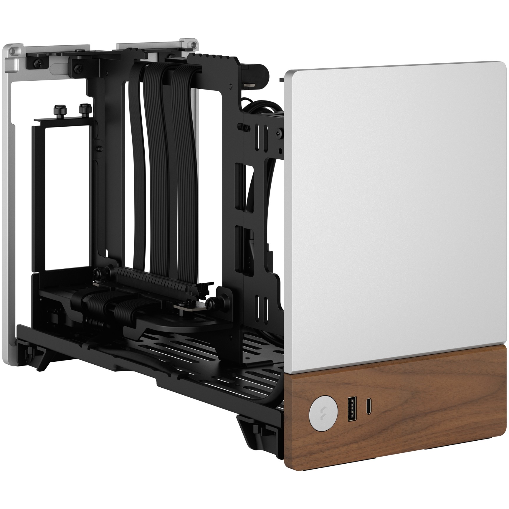 Kućište za PC FRACTAL DESIGN Terra Silver mITX (Aluminij, drvo, SFX, SFX-L, 3 utora za proširenje, 2x 2,5" SSD, 1x USB 3.0, 1x USB 3.2 Gen 2 Type-C)-3