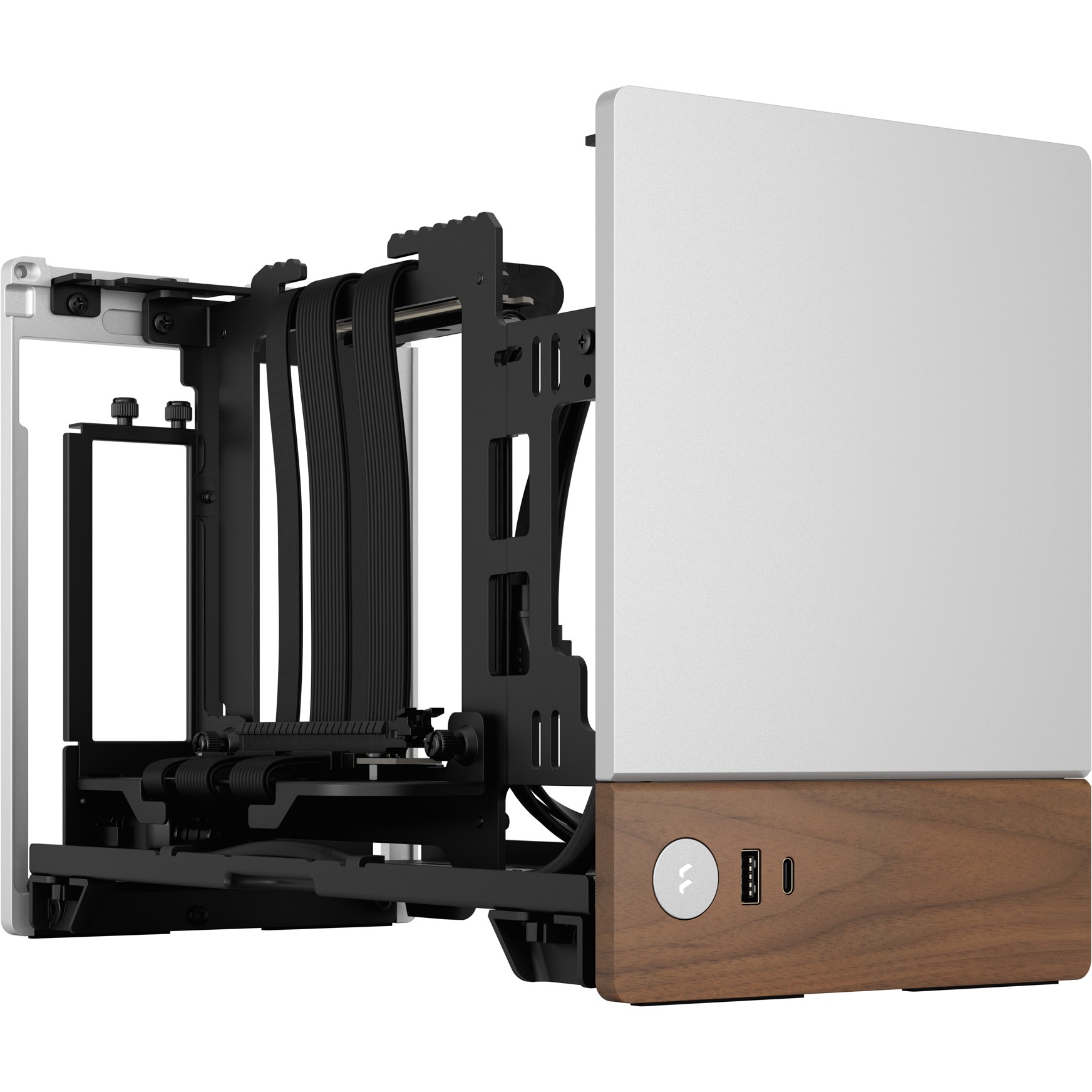 Kućište za PC FRACTAL DESIGN Terra Silver mITX (Aluminij, drvo, SFX, SFX-L, 3 utora za proširenje, 2x 2,5" SSD, 1x USB 3.0, 1x USB 3.2 Gen 2 Type-C)-9