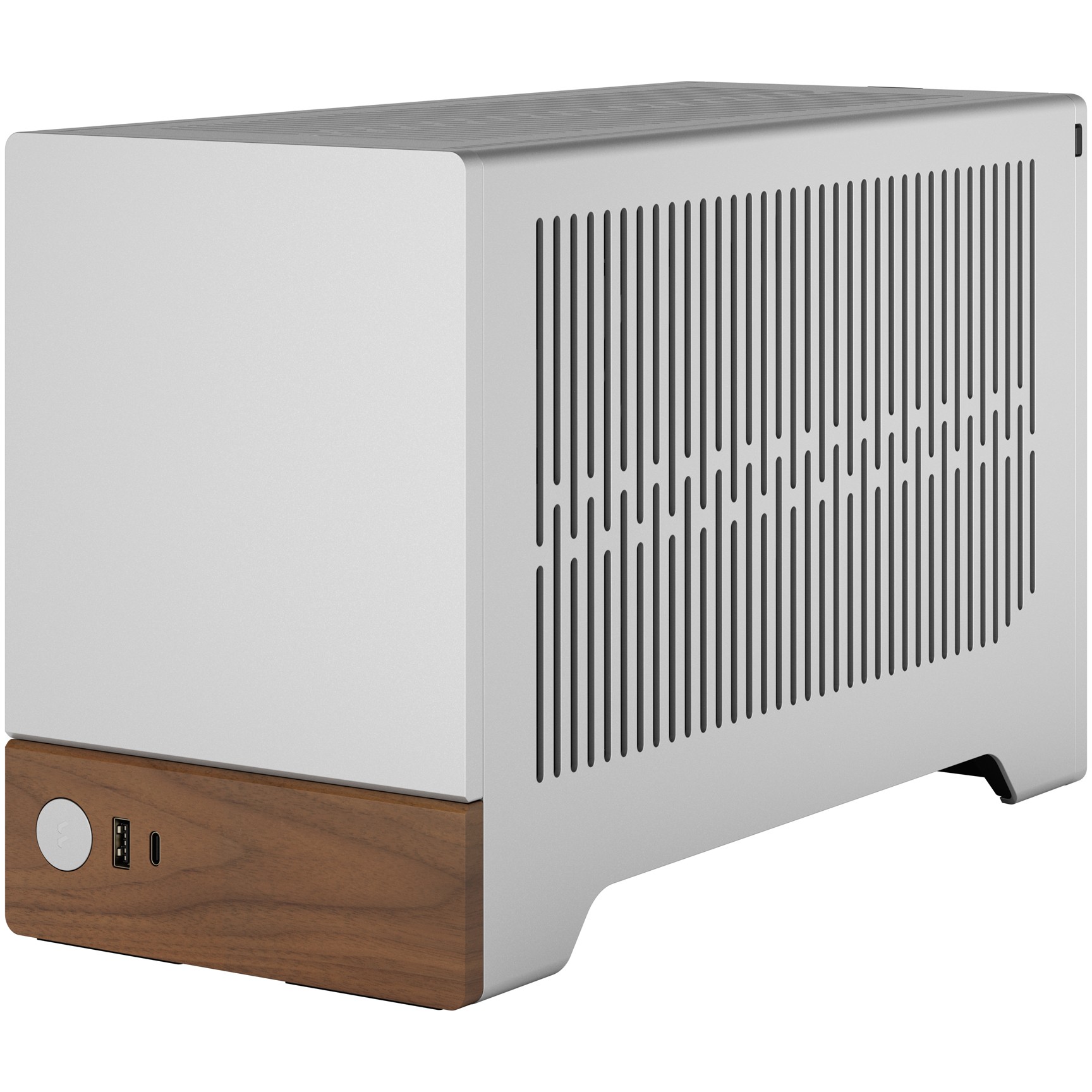 Kućište za PC FRACTAL DESIGN Terra Silver mITX (Aluminij, drvo, SFX, SFX-L, 3 utora za proširenje, 2x 2,5" SSD, 1x USB 3.0, 1x USB 3.2 Gen 2 Type-C)-10