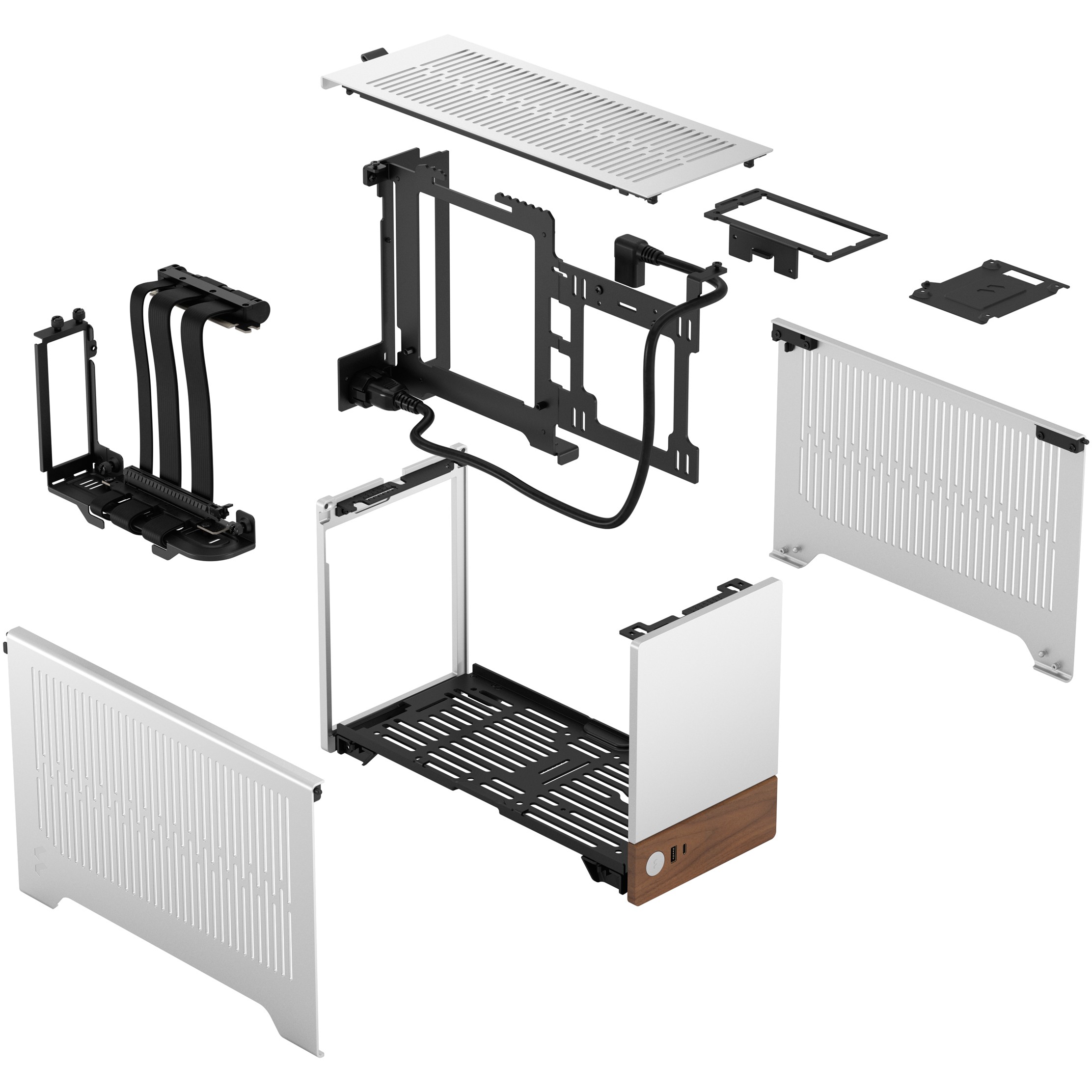 Kućište za PC FRACTAL DESIGN Terra Silver mITX (Aluminij, drvo, SFX, SFX-L, 3 utora za proširenje, 2x 2,5" SSD, 1x USB 3.0, 1x USB 3.2 Gen 2 Type-C)-22