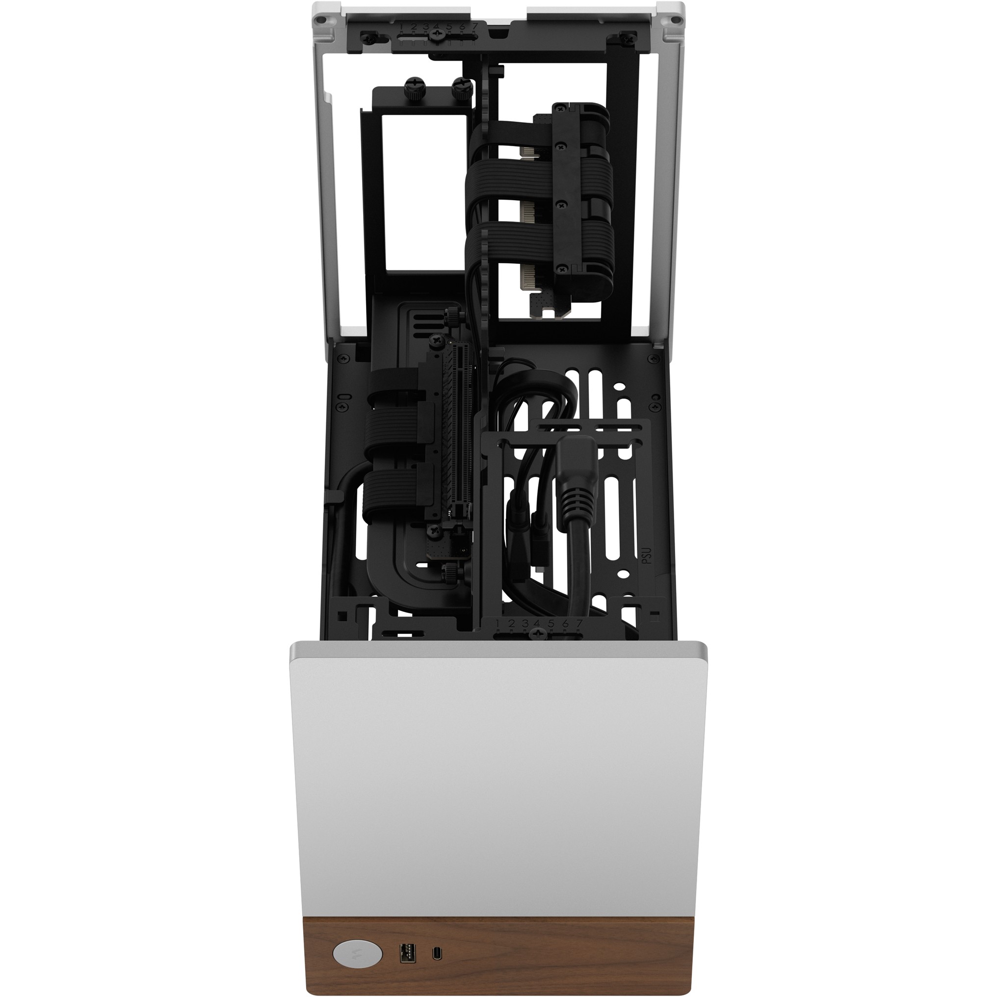 Kućište za PC FRACTAL DESIGN Terra Silver mITX (Aluminij, drvo, SFX, SFX-L, 3 utora za proširenje, 2x 2,5" SSD, 1x USB 3.0, 1x USB 3.2 Gen 2 Type-C)-25