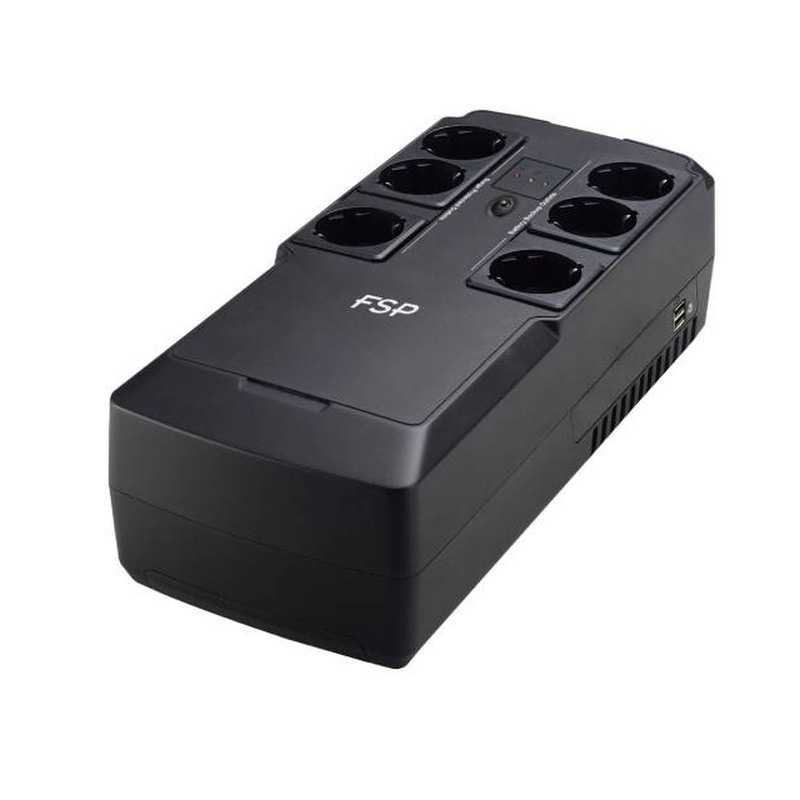 Fortron UPS NanoFit 600 (600VA/360W, 2 USB priključnice, 6 utičnica, moguća montaža na zid)-5