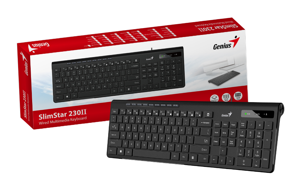 Tipkovnica GENIUS SlimStar 230 II (USB, HR layout, crna)