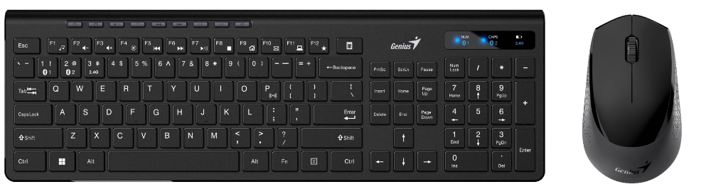 Bežični set tipkovnica i miš GENIUS SlimStar 8230 (Bluetooth v5.3, 2.4GHz, Crna)-0