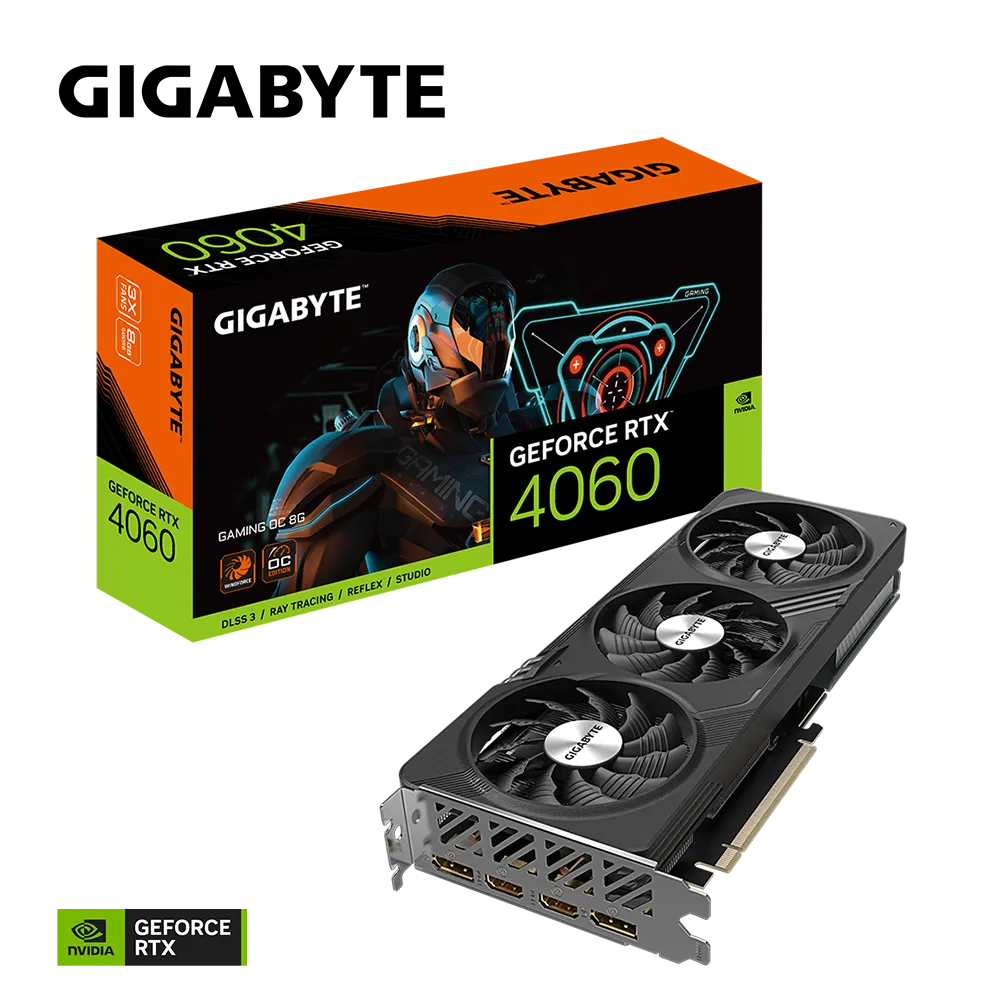 GIGABYTE Video Card NVIDIA GeForce RTX 4060 GAMING OC 8G, GDDR6 8GB/128bit, PCI-E 4.0 x8, 1x8-pin, Retail-13