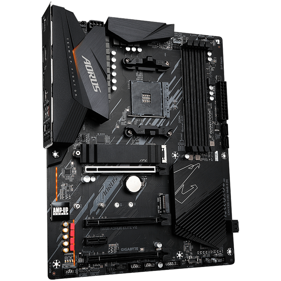 GIGABYTE Mainboard Desktop B550 AORUS ELITE V2 DDR4 (Socket AM4, 4x DDR4 up to 128GB, 1x PCI--Ex16x16 CPU, 3x PCI-Ex16 x2, x1_2,x1_1 Chipset, 2x M.2, 4x SATA 6Gb/s, 1xDP, 1xHDMI, 2x USB Gen2, 3x USB G-2