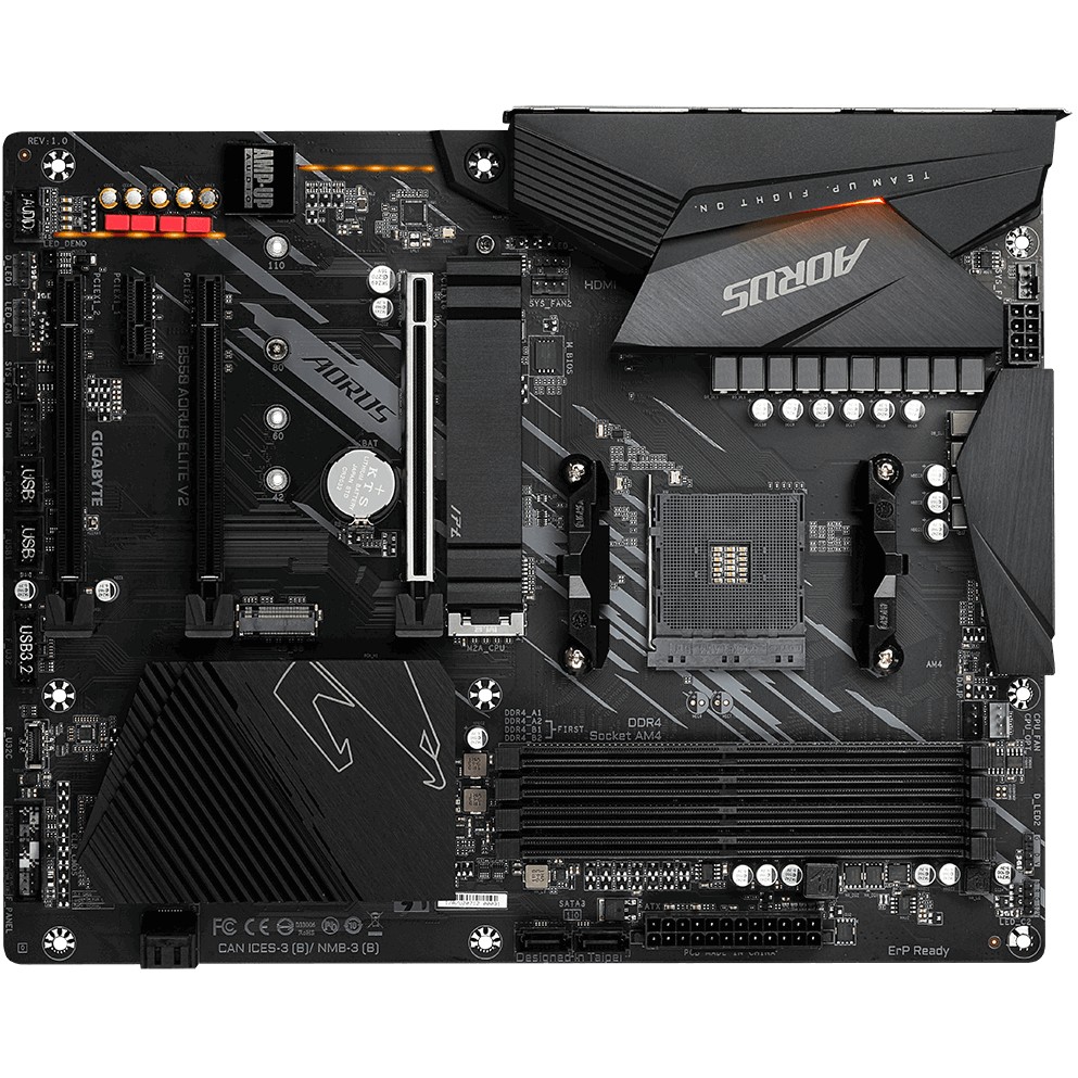 GIGABYTE Mainboard Desktop B550 AORUS ELITE V2 DDR4 (Socket AM4, 4x DDR4 up to 128GB, 1x PCI--Ex16x16 CPU, 3x PCI-Ex16 x2, x1_2,x1_1 Chipset, 2x M.2, 4x SATA 6Gb/s, 1xDP, 1xHDMI, 2x USB Gen2, 3x USB G-9