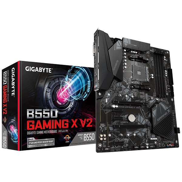 GIGABYTE Main Board Desktop AMD B550, AM4, 4 x DDR4, DVI-D/HDMI, 2xPCIE x16 , 3xPCIE x1, ALC887 , 2x M.2 , 4 x SATA, ATX-3