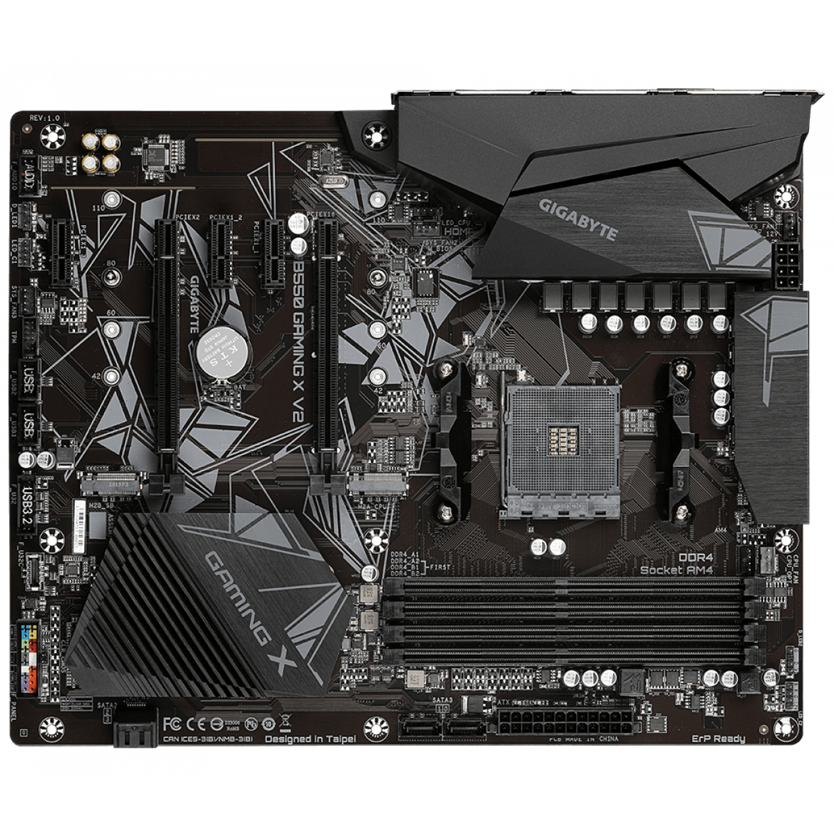 GIGABYTE Main Board Desktop AMD B550, AM4, 4 x DDR4, DVI-D/HDMI, 2xPCIE x16 , 3xPCIE x1, ALC887 , 2x M.2 , 4 x SATA, ATX-4