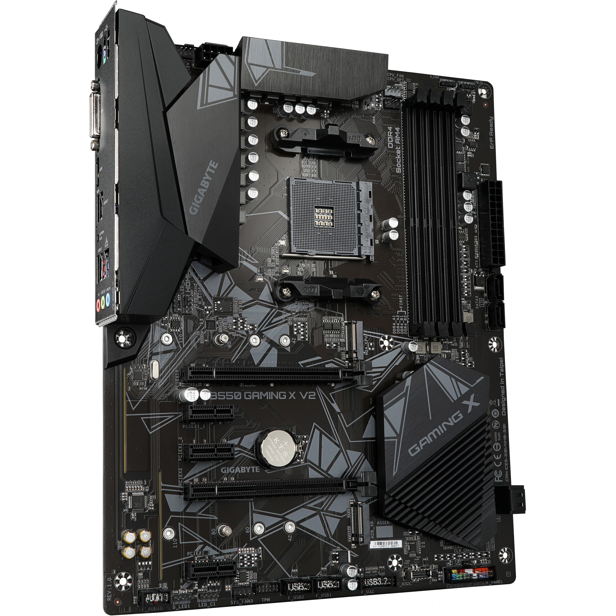 GIGABYTE Main Board Desktop AMD B550, AM4, 4 x DDR4, DVI-D/HDMI, 2xPCIE x16 , 3xPCIE x1, ALC887 , 2x M.2 , 4 x SATA, ATX-10
