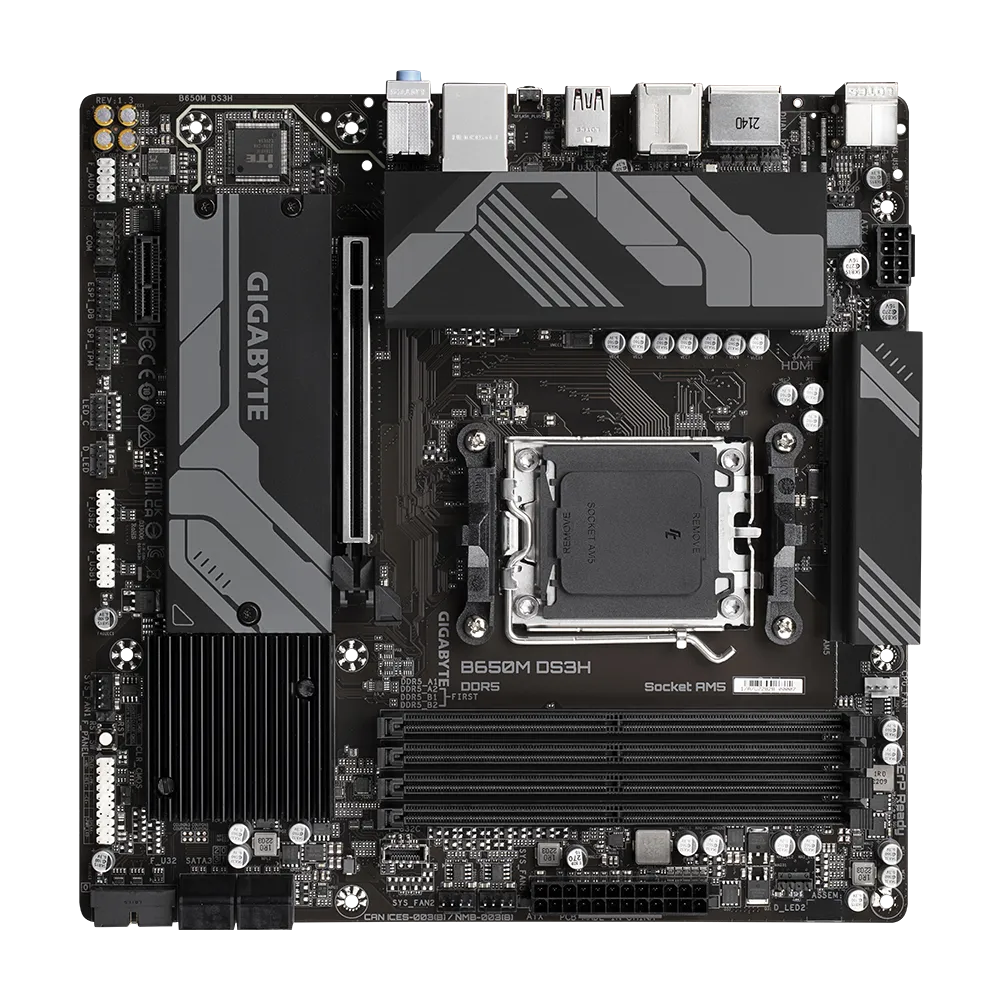 MOTHERBOARD GIGABYTE B650M DS3H (amd am5, mATX, 4 x ddr5, 128gb, 2.5gbe, hdmi, displayport)-1