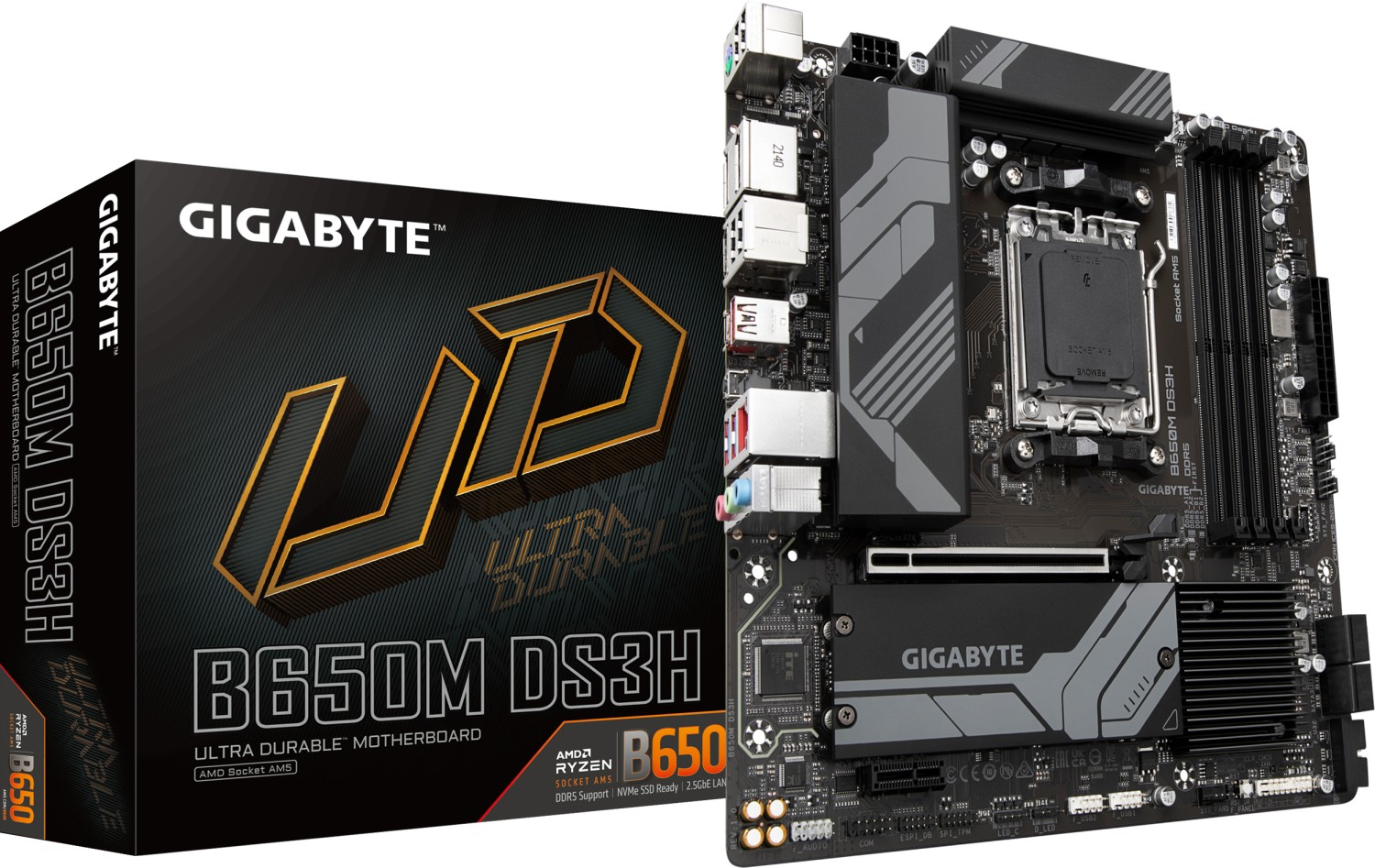 MOTHERBOARD GIGABYTE B650M DS3H (amd am5, mATX, 4 x ddr5, 128gb, 2.5gbe, hdmi, displayport)-0