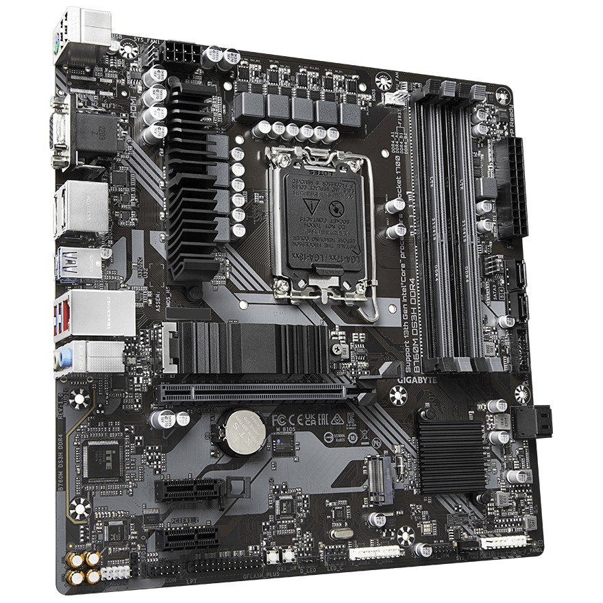 GigaByte MB B760M DS3H DDR4, S.1700, DDR4/5333(OC), PCIe 4.0, 2.5 G-LAN, VGA/HDMI/2×DP, USB-C, mATX-12