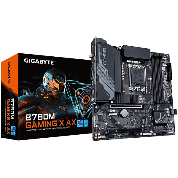 MBO GIGABYTE B760M GAMING X AX (intel lga 1700, mATX, 4 x ddr5, 192GB, intel b760, 2.5GbE, wi-fi 6E, bluetooth 5.3, hdmi 2.0, displayport)-8