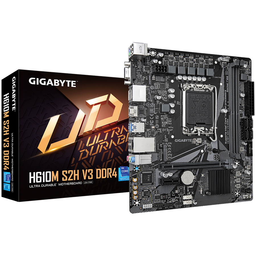 Matična ploča GIGABYTE LGA1700 (2 x DDR4, 1 x M.2, 4 x SATA, 1 x D-Sub, 2 x DisplayPorts, 1 x HDMI port, Micro ATX)