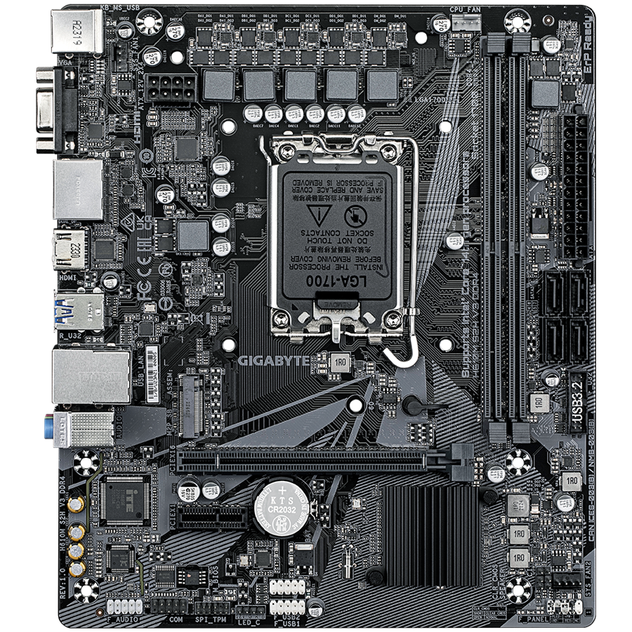 Matična ploča GIGABYTE LGA1700 (2 x DDR4, 1 x M.2, 4 x SATA, 1 x D-Sub, 2 x DisplayPorts, 1 x HDMI port, Micro ATX)-1