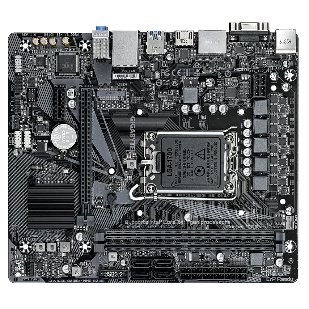 Matična ploča GIGABYTE LGA1700 (2 x DDR4, 1 x M.2, 4 x SATA, 1 x D-Sub, 2 x DisplayPorts, 1 x HDMI port, Micro ATX)-5