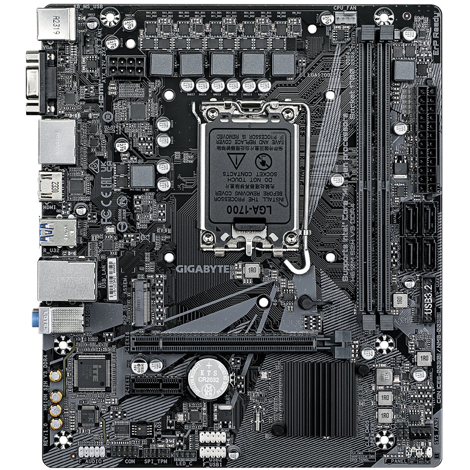 Matična ploča GIGABYTE LGA1700 (2 x DDR4, 1 x M.2, 4 x SATA, 1 x D-Sub, 2 x DisplayPorts, 1 x HDMI port, Micro ATX)-10