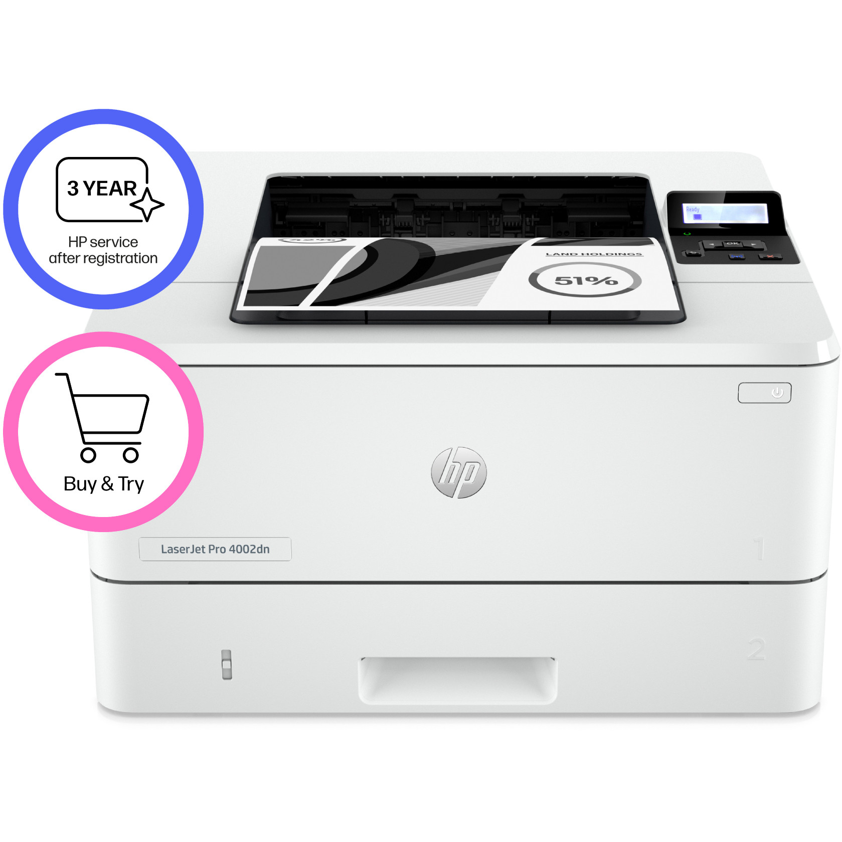 HP LaserJet Pro 4002dn Printer:EUR, 2Z605F-2