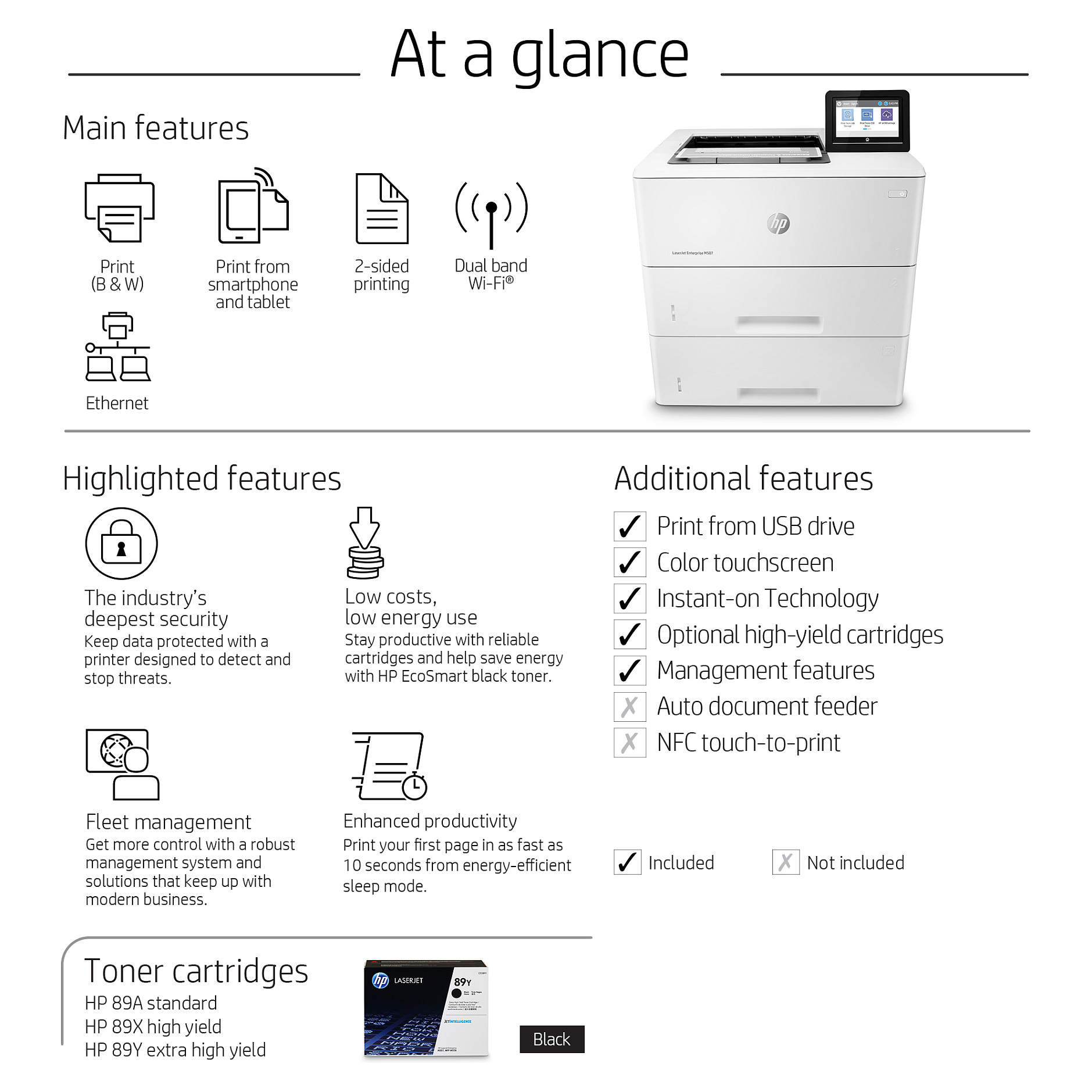 Laserski pisač HP LASERJET ENTERPRISE M507x 1PV88A (do 45 ppm, 1200 x 1200 dpi, 1,5 GB RAM)-26