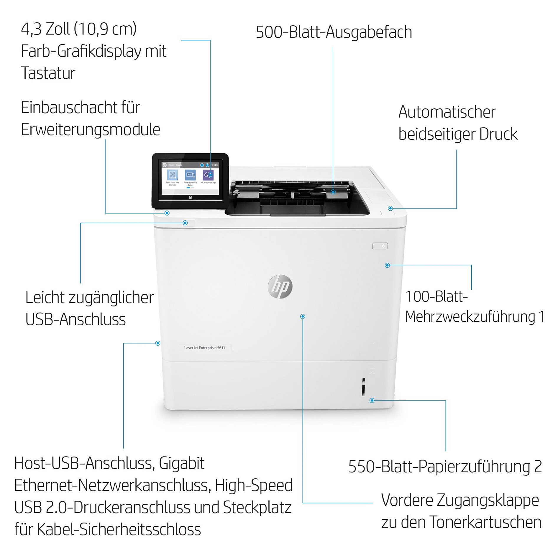 Laserski pisač HP LASERJET ENT M611DN 7PS84A (do 65 ppm, 1200 x 1200 dpi)-8