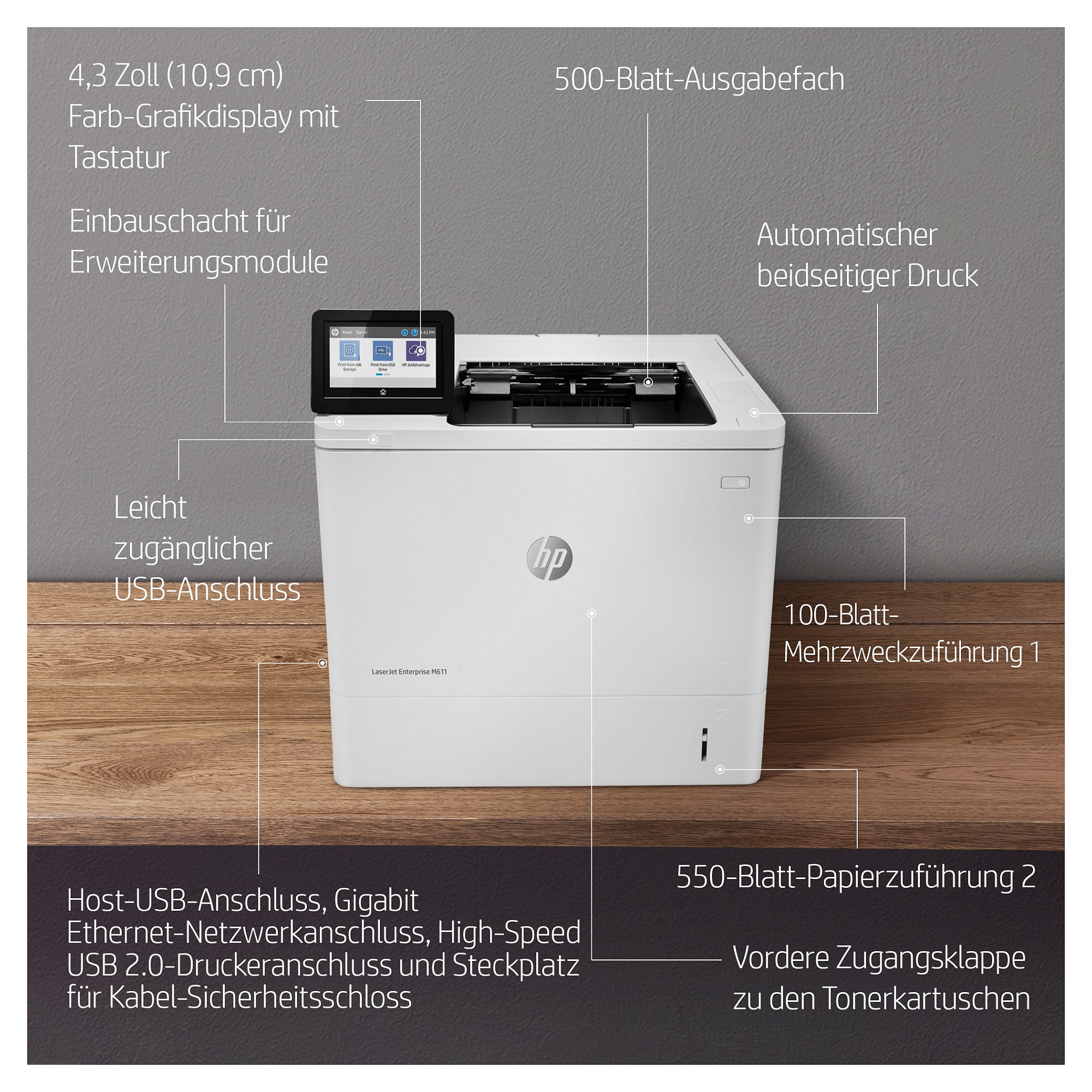 Laserski pisač HP LASERJET ENT M611DN 7PS84A (do 65 ppm, 1200 x 1200 dpi)-14