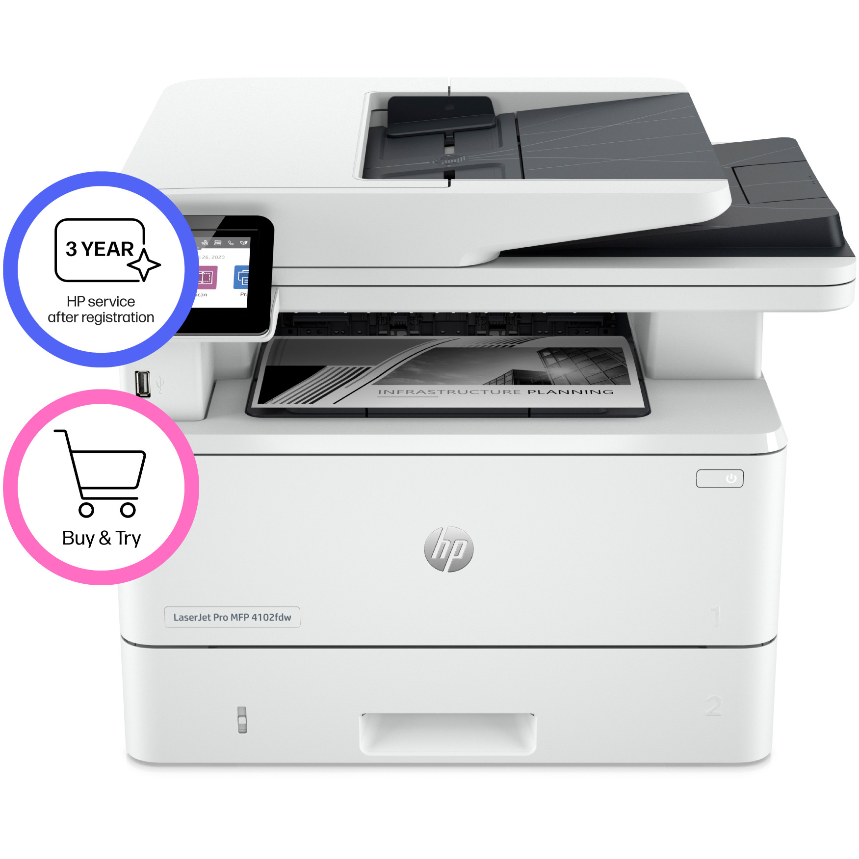 HP LaserJet Pro MFP 4102fdw Printer :EUR, 2Z624F-2