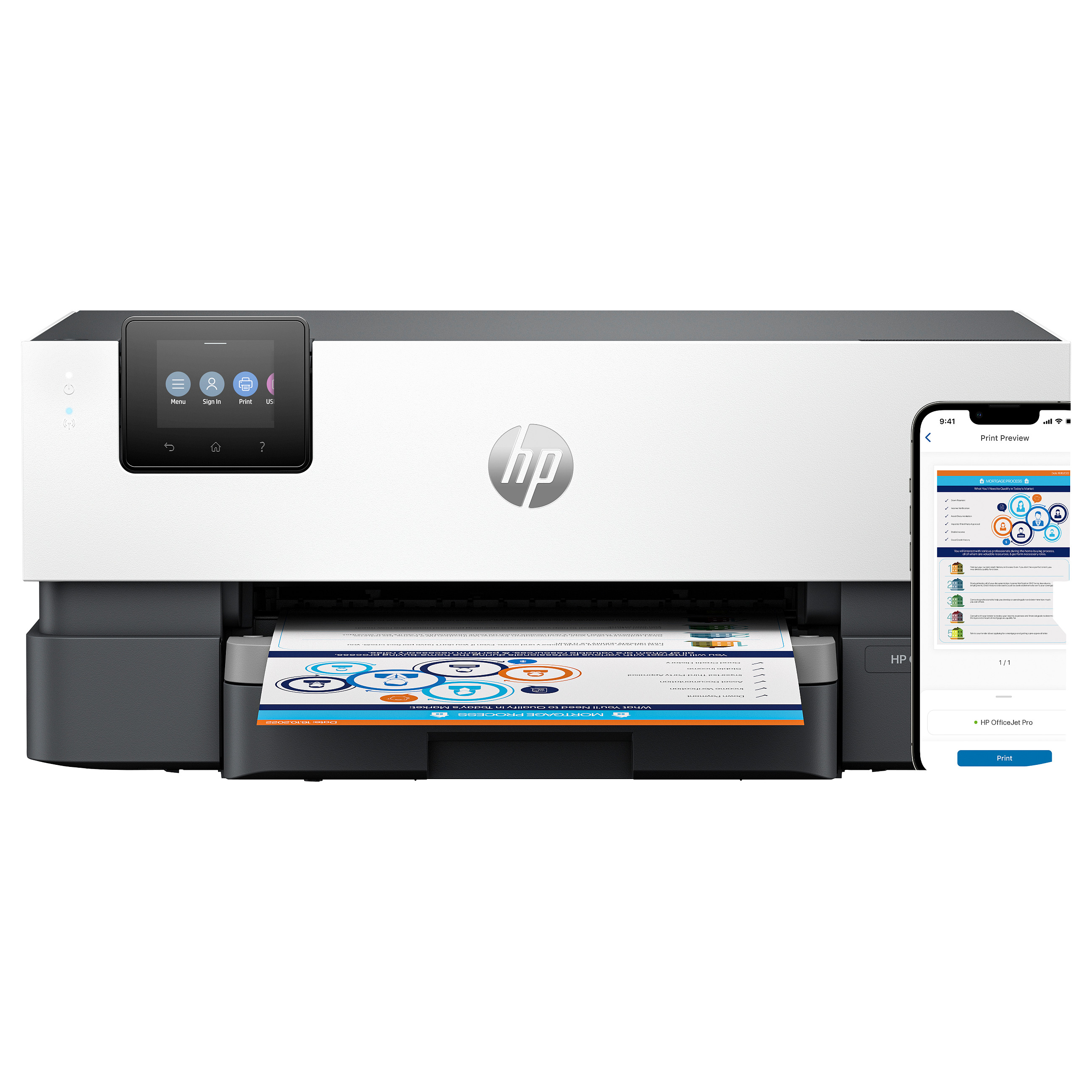 Pisač HP OFFICEJET PRO 9110B (Brzina ispisa 22 str/min crno, 18 str/min u boji, Mjesečni kapacitet do 25 000 stranica, Wi-Fi, USB 2.0)-1