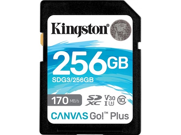 Kingston 256GB SDXC Canvas Go Plus 170R C10 UHS-I U3 V30 EAN: 740617301519-2