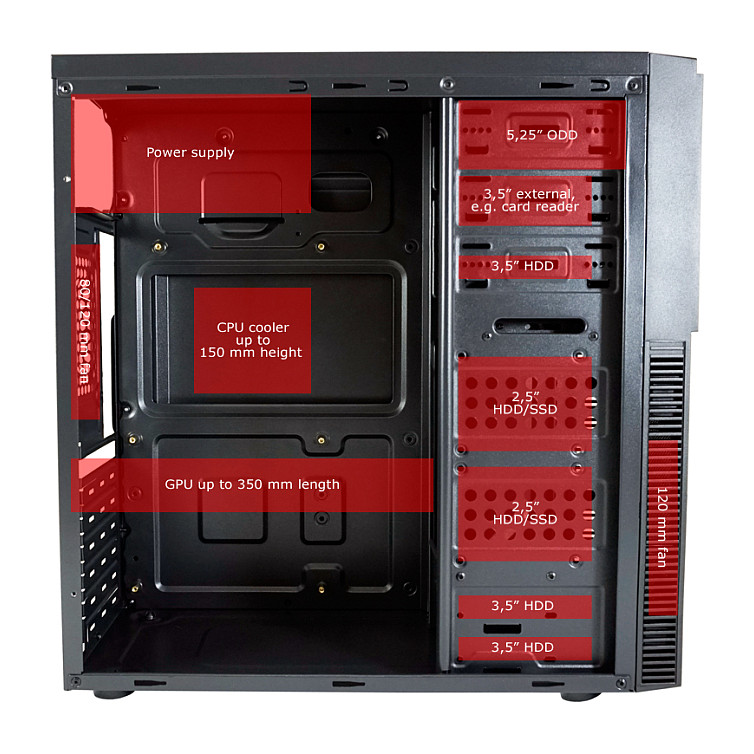 LC-Power LC-7041B, 2xU3,1xU2,1xUc, čitač kartica-20