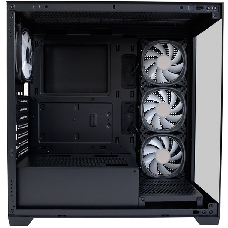 Gaming kućište LC-POWER Gaming 715B - Seamless_X, crno (ATX, 4x ARGB ventilatora, USB C 3.2 Gen 1, 2x USB 3.2 Gen 1, 7x PCI slots)-3