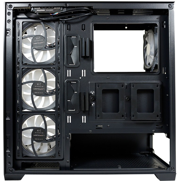 Gaming kućište LC-POWER Gaming 715B - Seamless_X, crno (ATX, 4x ARGB ventilatora, USB C 3.2 Gen 1, 2x USB 3.2 Gen 1, 7x PCI slots)-5