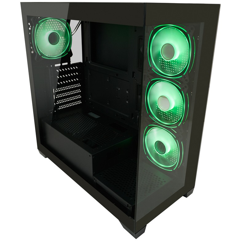 Gaming kućište LC-POWER Gaming 715B - Seamless_X, crno (ATX, 4x ARGB ventilatora, USB C 3.2 Gen 1, 2x USB 3.2 Gen 1, 7x PCI slots)-13