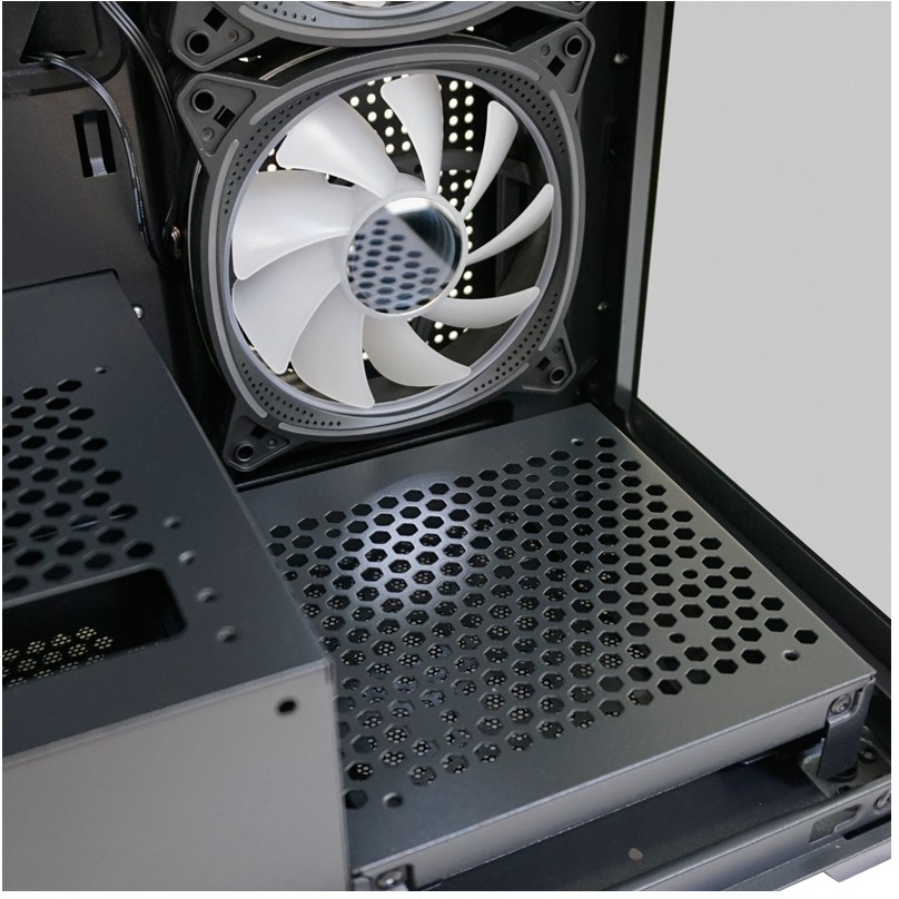 Gaming kućište LC-POWER Gaming 715B - Seamless_X, crno (ATX, 4x ARGB ventilatora, USB C 3.2 Gen 1, 2x USB 3.2 Gen 1, 7x PCI slots)-15