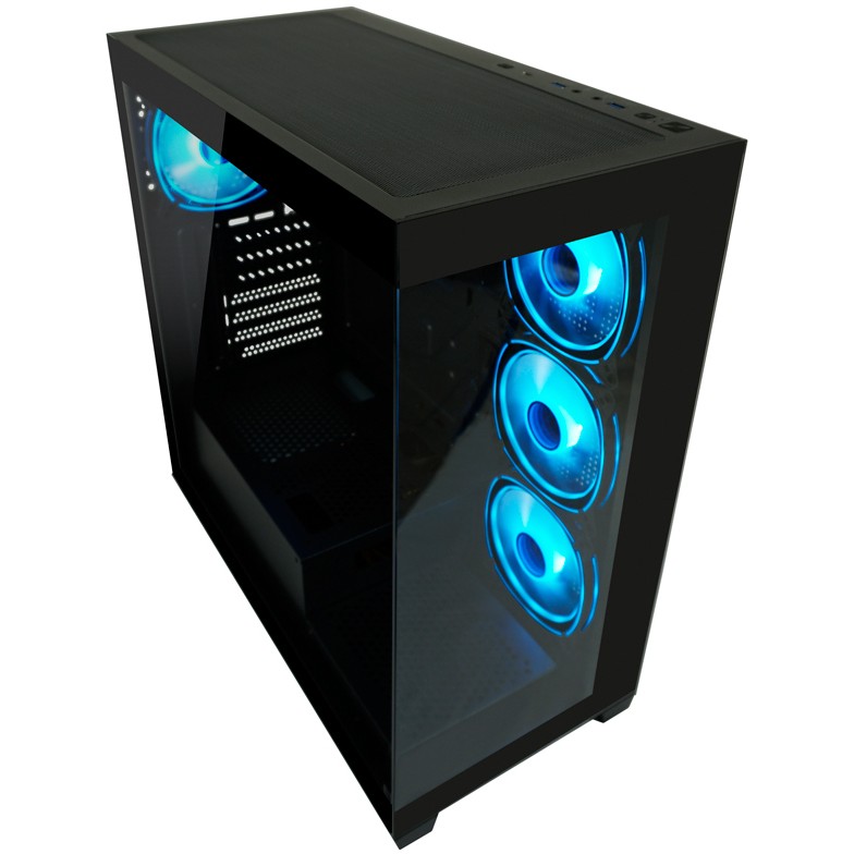 Gaming kućište LC-POWER Gaming 715B - Seamless_X, crno (ATX, 4x ARGB ventilatora, USB C 3.2 Gen 1, 2x USB 3.2 Gen 1, 7x PCI slots)-21