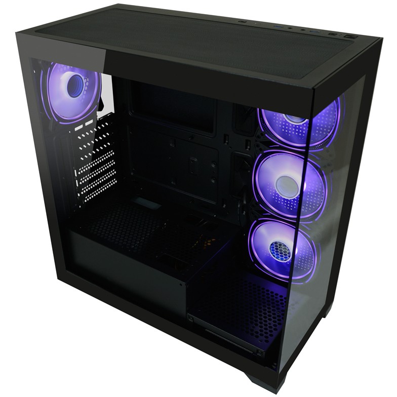 Gaming kućište LC-POWER Gaming 715B - Seamless_X, crno (ATX, 4x ARGB ventilatora, USB C 3.2 Gen 1, 2x USB 3.2 Gen 1, 7x PCI slots)-22