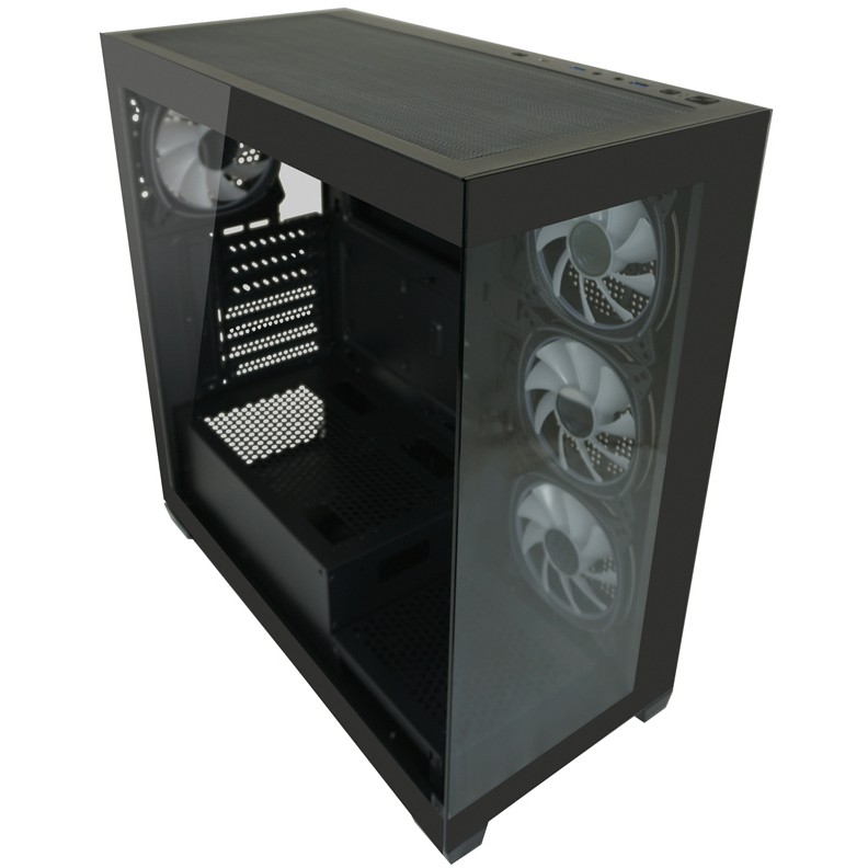 Gaming kućište LC-POWER Gaming 715B - Seamless_X, crno (ATX, 4x ARGB ventilatora, USB C 3.2 Gen 1, 2x USB 3.2 Gen 1, 7x PCI slots)-25