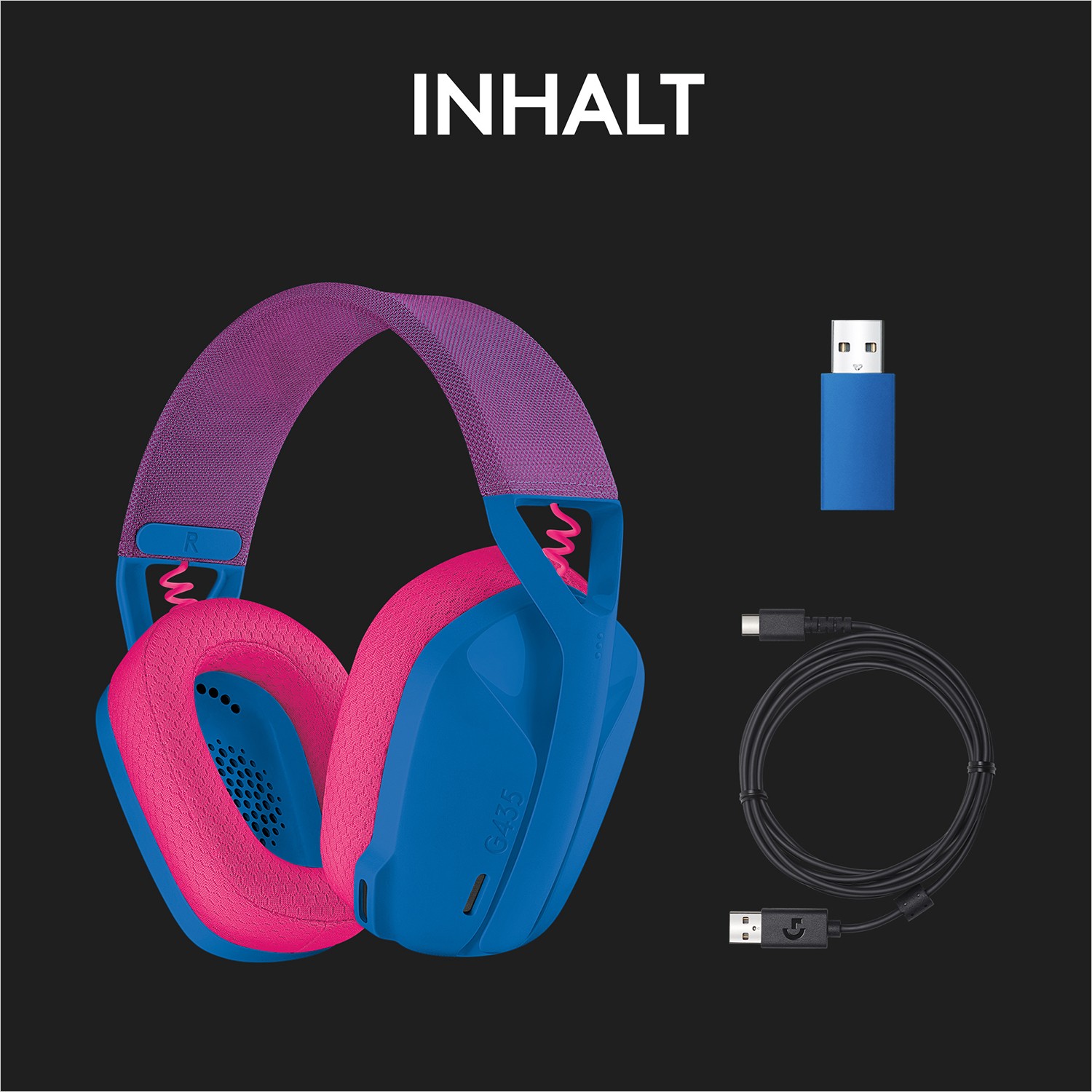 Slušalice LOGITECH G435 LIGHTSPEED Wireless Gaming Headset - BLUE-14