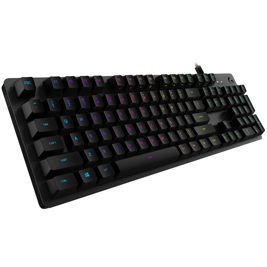 LOGITECH G512 CARBON LIGHTSYNC RGB Mechanical Gaming Keyboard with GX Red switches-CARBON-US INTL-USB-IN-1