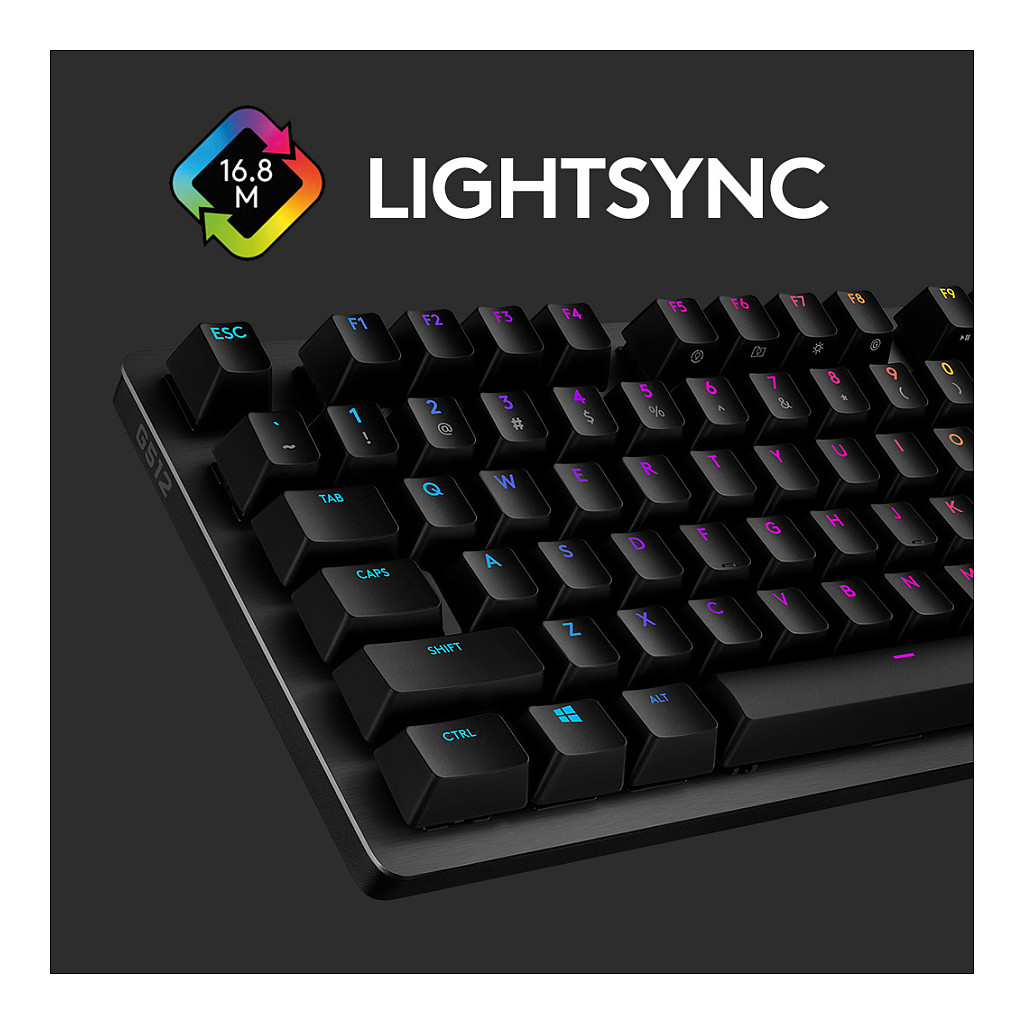 LOGITECH G512 CARBON LIGHTSYNC RGB Mechanical Gaming Keyboard with GX Red switches-CARBON-US INTL-USB-IN-10