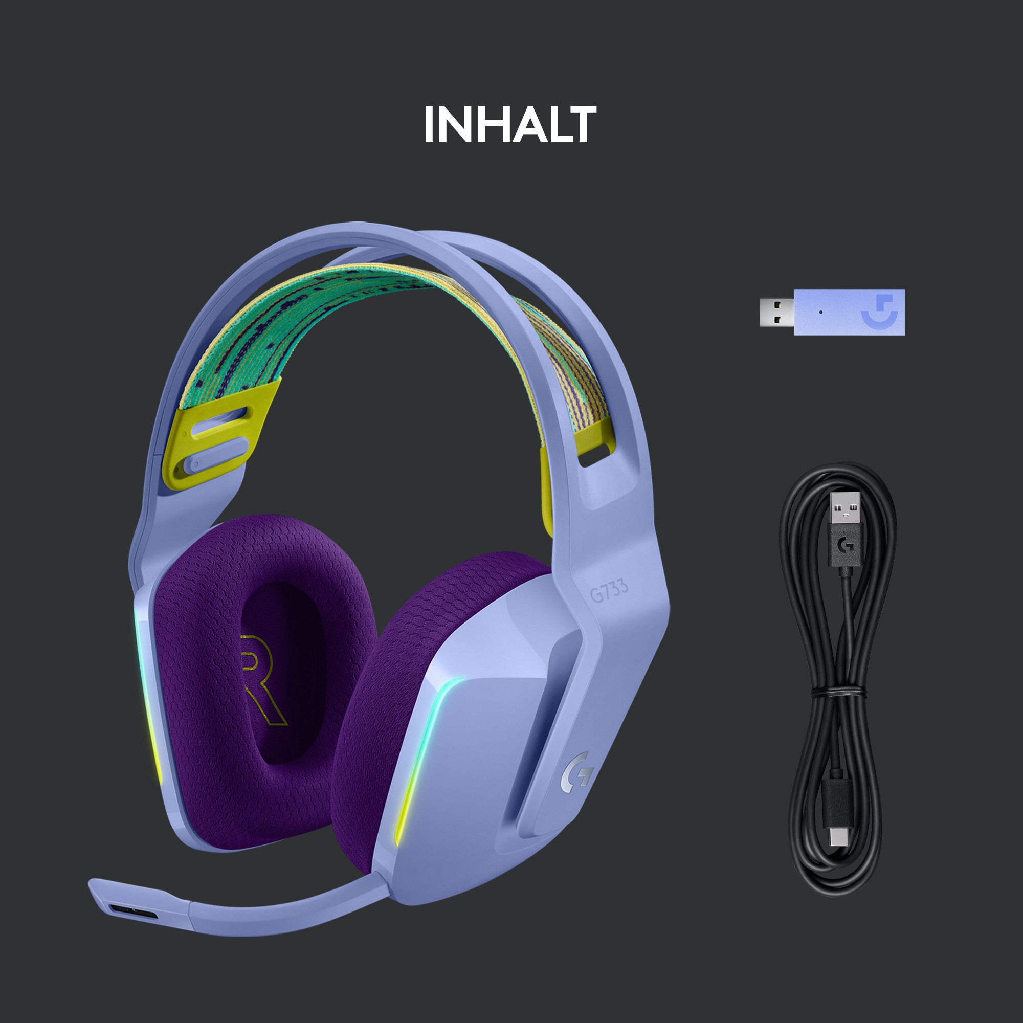 LOGITECH G733 LIGHTSPEED Headset - LILAC - 2.4GHZ - EMEA-7