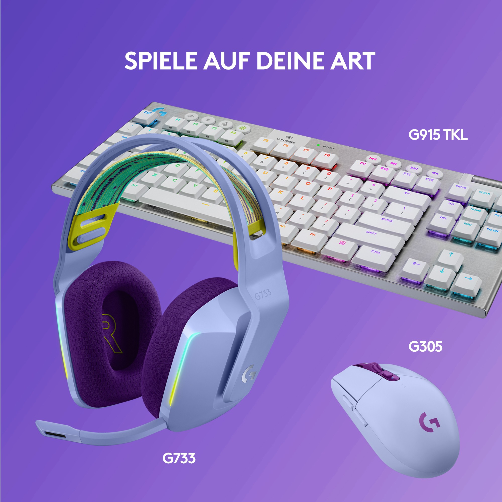 LOGITECH G733 LIGHTSPEED Headset - LILAC - 2.4GHZ - EMEA-9
