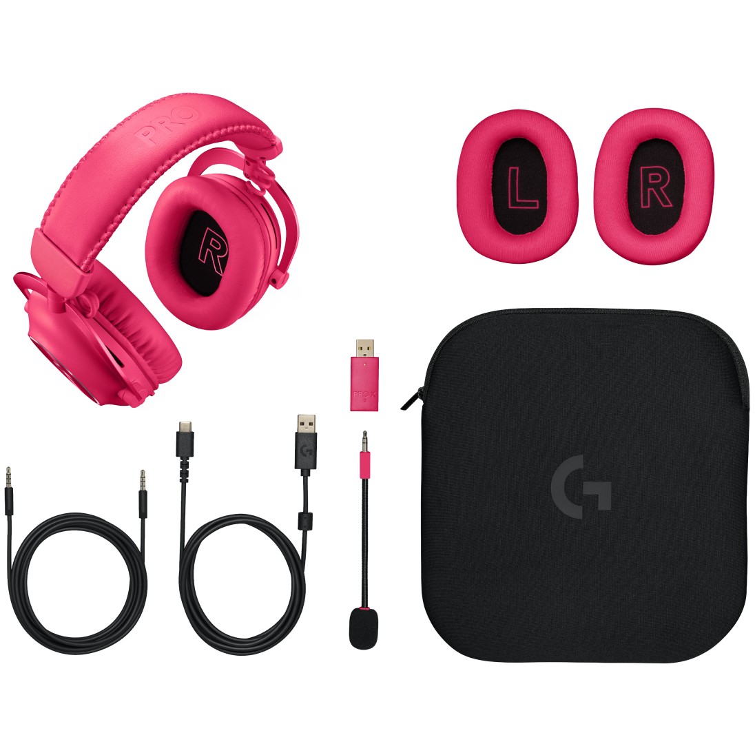 Slušalice LOGITECH G PRO X2 LIGHTSPEED Gaming Headset Over-Ear Magenta (bežične i žične)-14