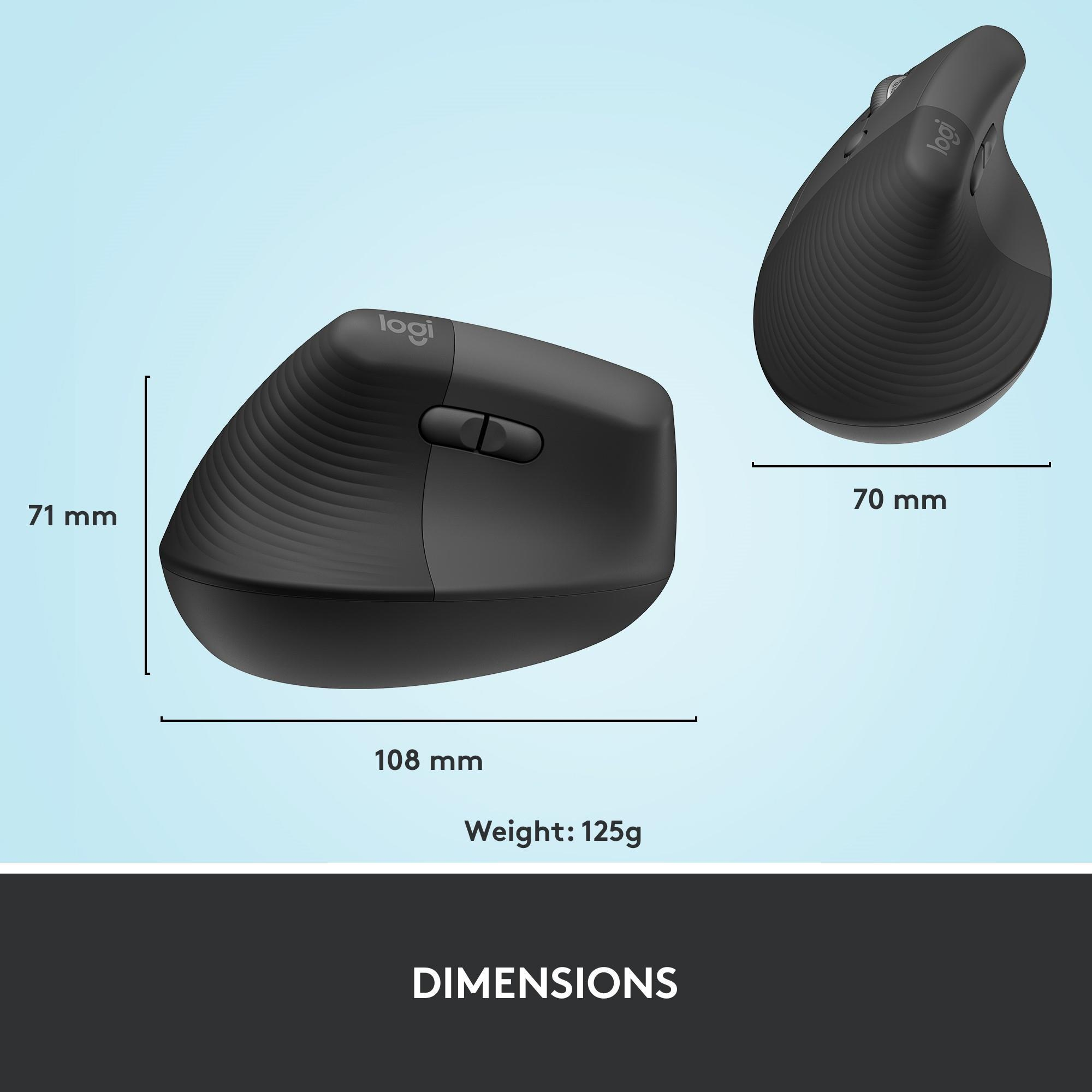 Miš LOGITECH Lift Left Vertical Ergonomic - GRAFIT / crna - 2.4GHZ/BT - EMEA - ON+OFFLINE,B2C,LEFT-9