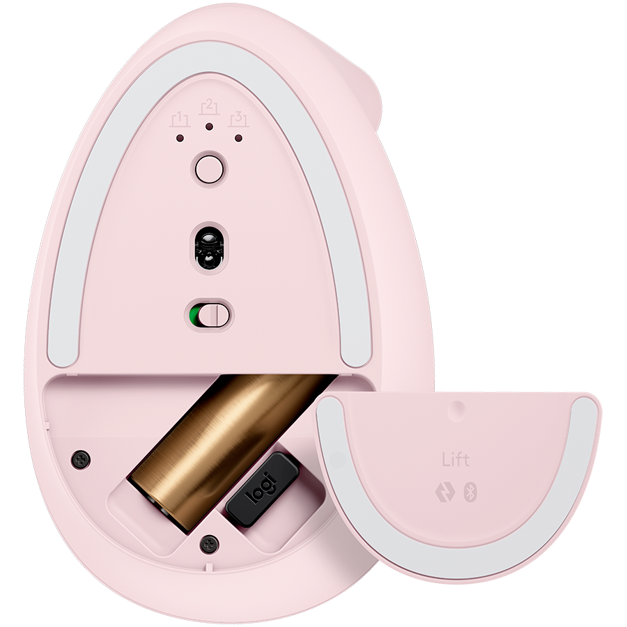 Miš LOGITECH Lift Vertical Ergonomic - ROSE/DARK ROSE - 2.4GHZ/BT-4