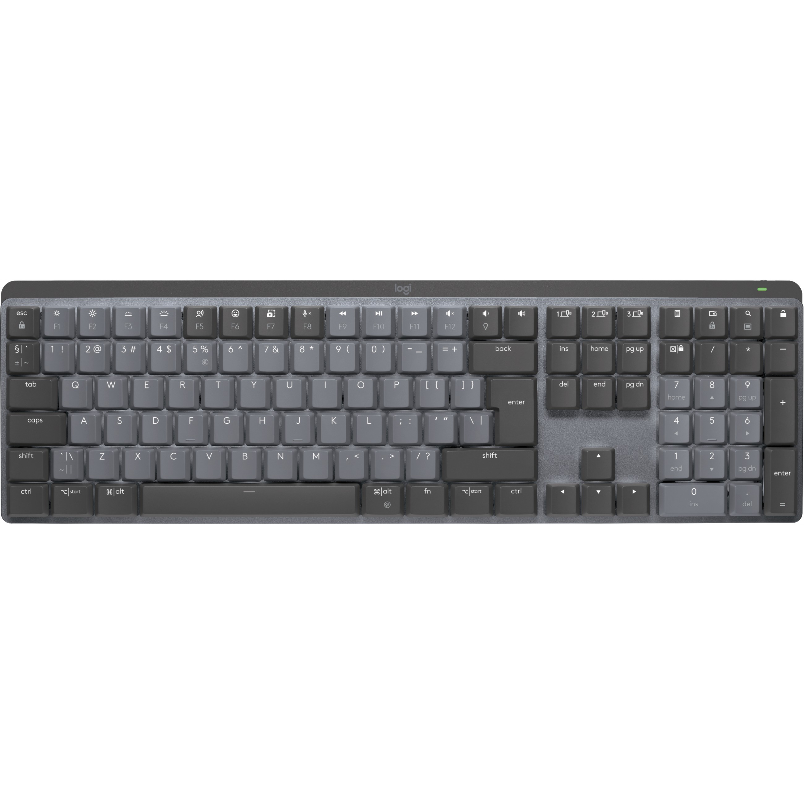 LOGITECH MX Mechanical Wireless Illuminated Performance Keyboard - GRAPHITE - US INTL - 2.4GHZ/BT - EMEA - TACTILE-12