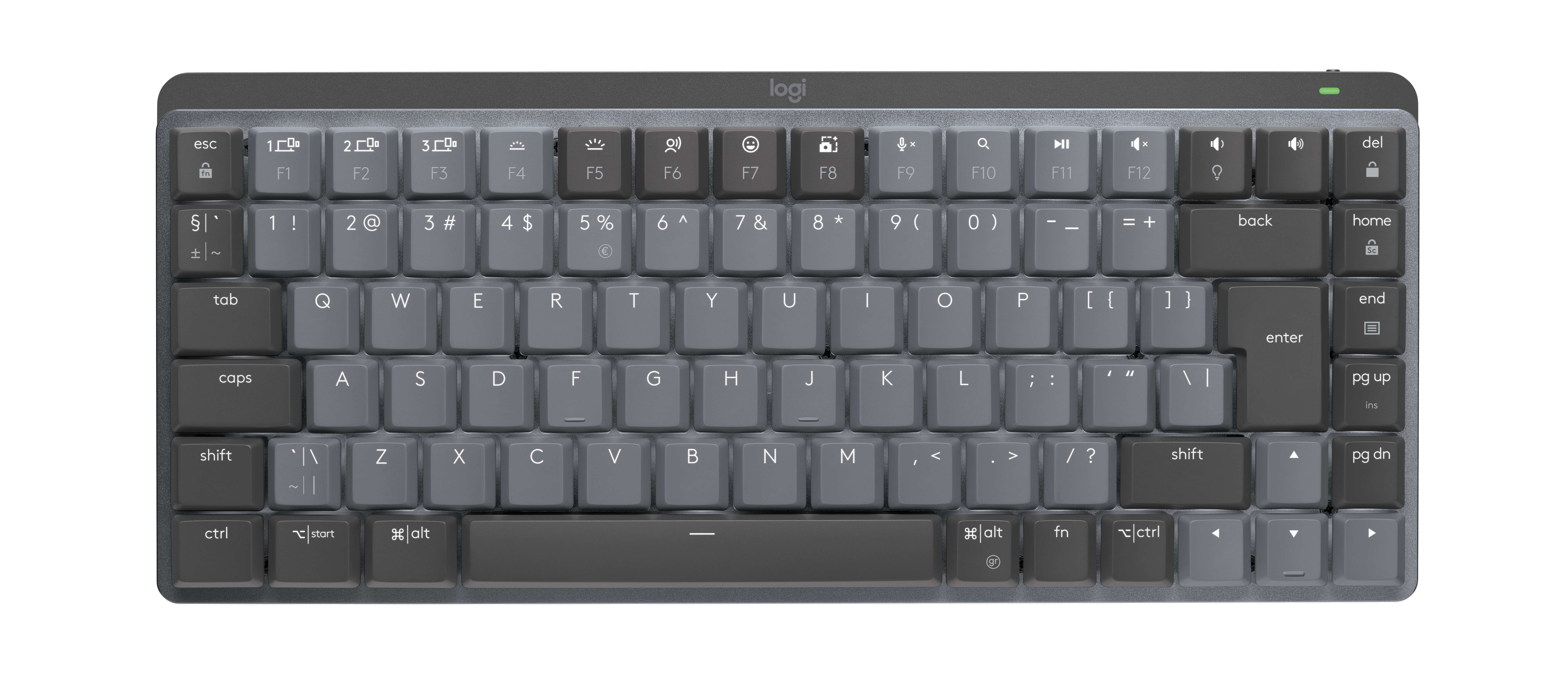 Bežična tipkovnica LOGITECH MX Mechanical Mini Minimalist Illuminated - GRAFIT - US INTL - 2.4GHZ/BT - EMEA - CLICKY-5