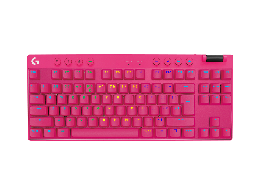 Mehanička gaming tipkovnica LOGITECH G PRO X TKL LIGHTSPEED - MAGENTA - US INTl - TACTILE – internacionalna non HR tipkovnica-4