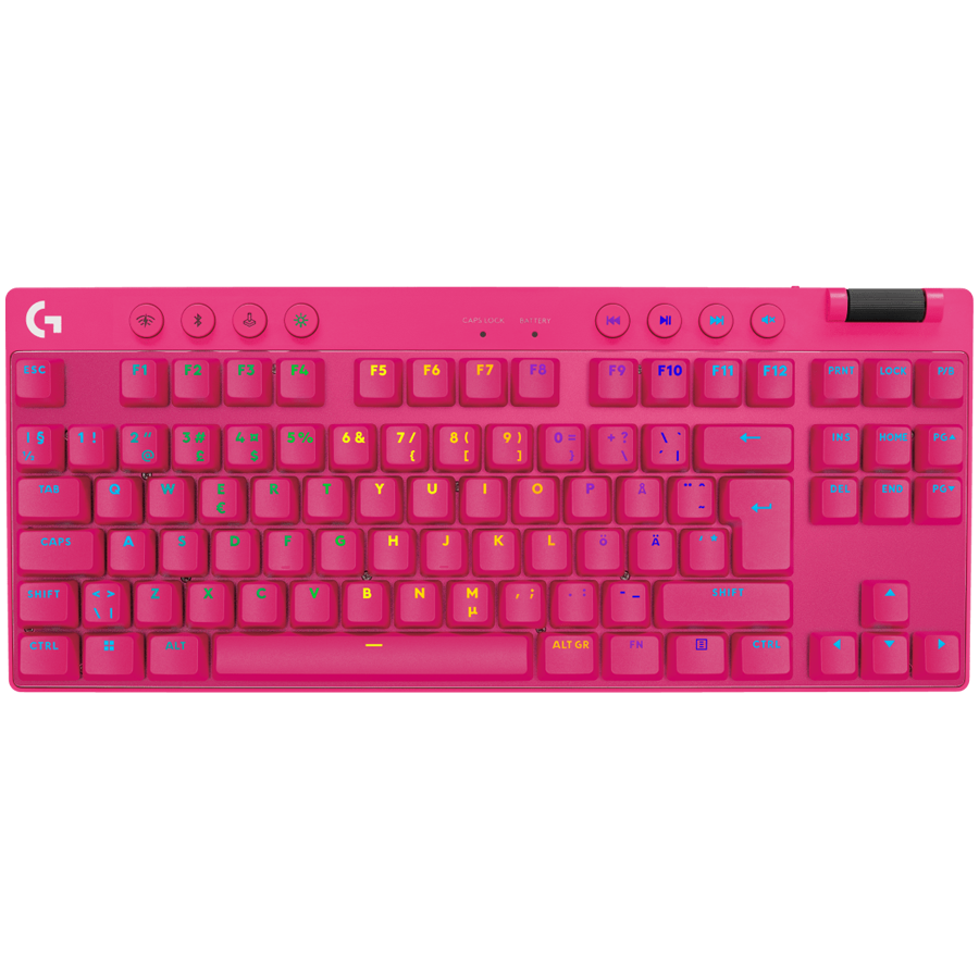 Mehanička gaming tipkovnica LOGITECH G PRO X TKL LIGHTSPEED - MAGENTA - US INTl - TACTILE – internacionalna non HR tipkovnica