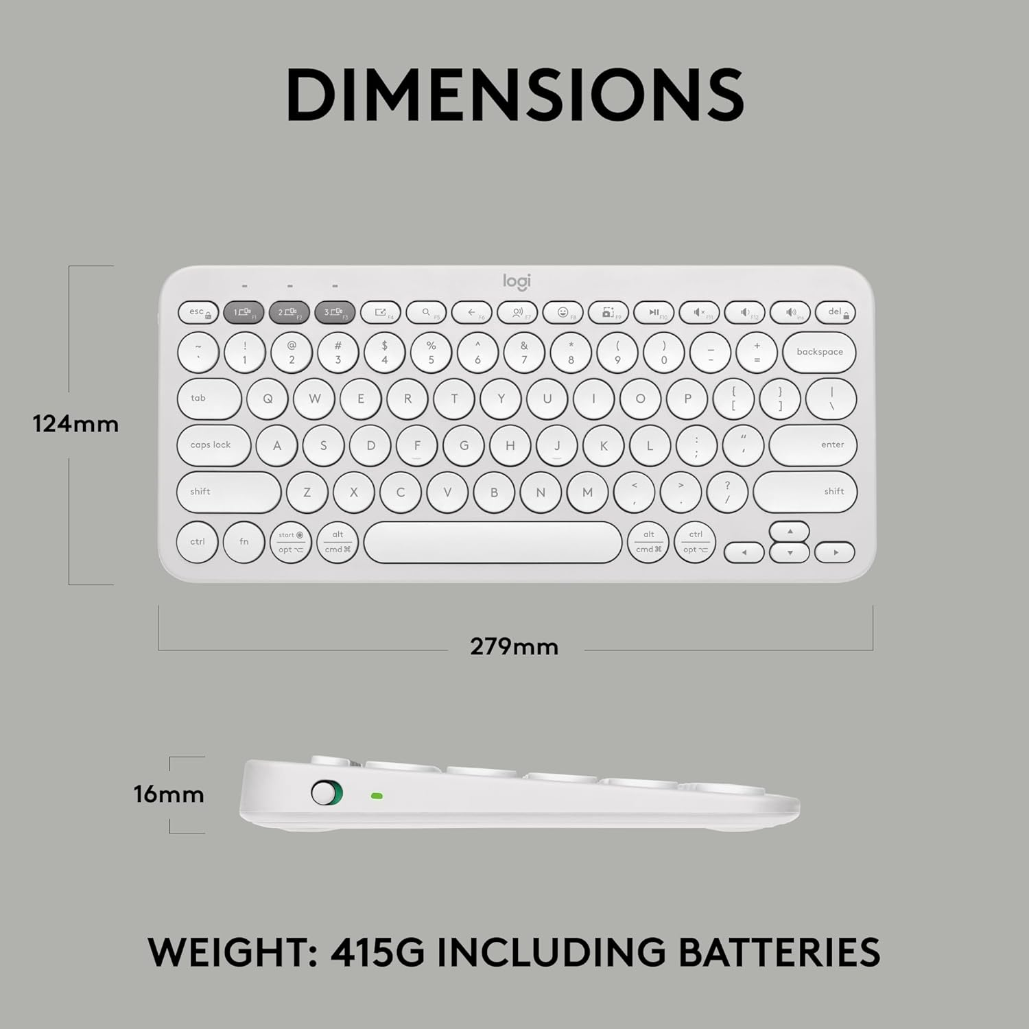 Bežična tipkovnica LOGITECH Pebble Keys 2 K380s Multi-Device, bijela-0